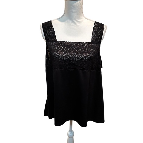 Cato Tops - Cato‎ Black Lace Trim Blouse womens size 18/20W